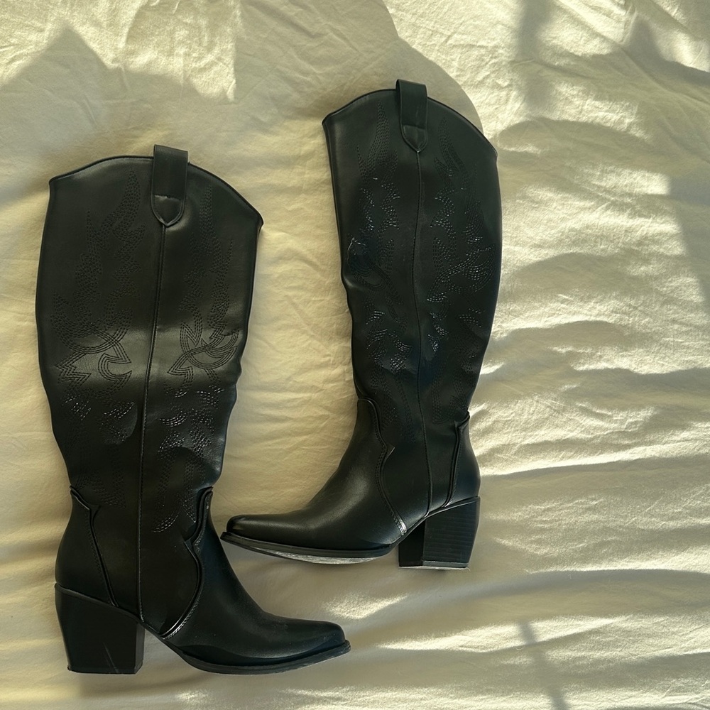 Black Leather Women's Boots